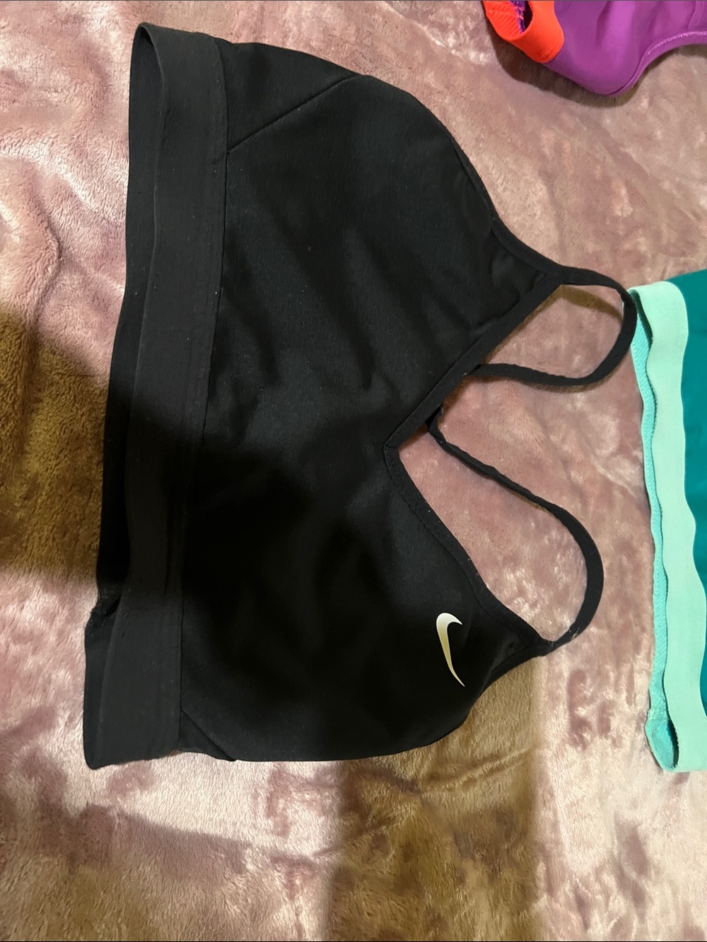 Nike Women's Sports Bra Trio - Black, Teal, Purple - Picture 3 of 8